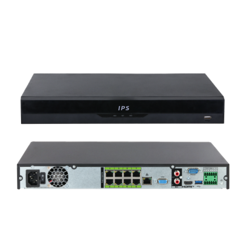 N-22》IPS-NVR7208-PoE<br>4K対応 8ch 8PoE NVR