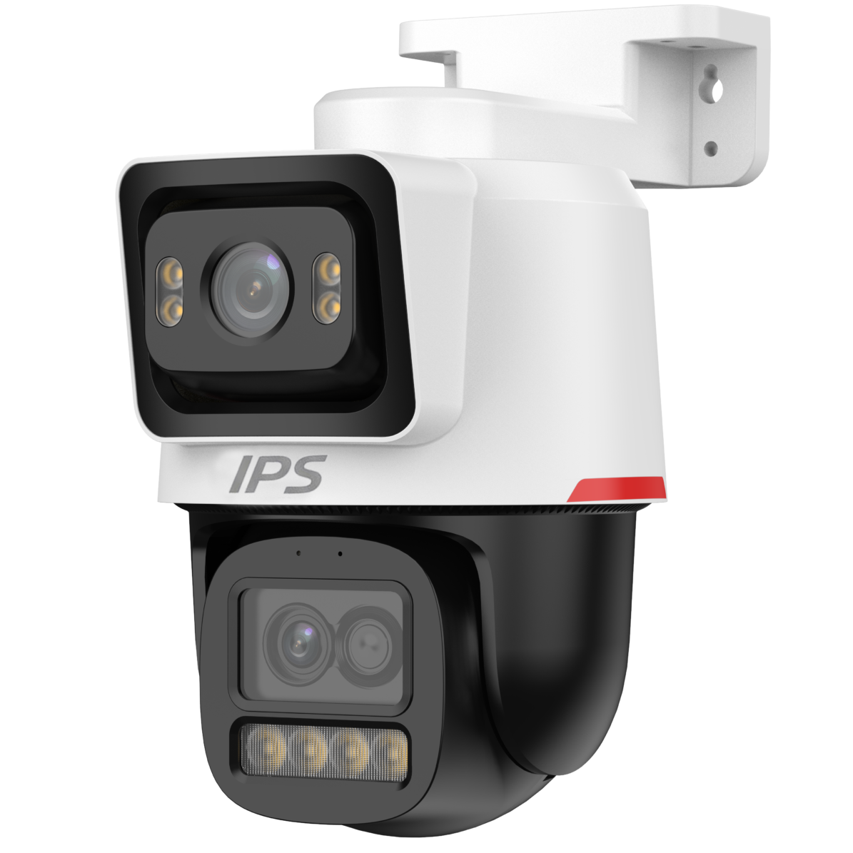 I-31》IPS-NP2-421-AIC<br>4M (2.8mm固定) +2M (6倍ズーム) 2眼PTZ AIカラー NWカメラ 双方向通話 - 画像 (2)