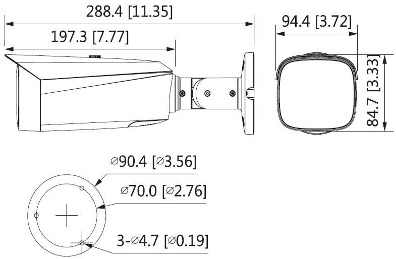 IPC-HFW3249T1-AS-PV外寸